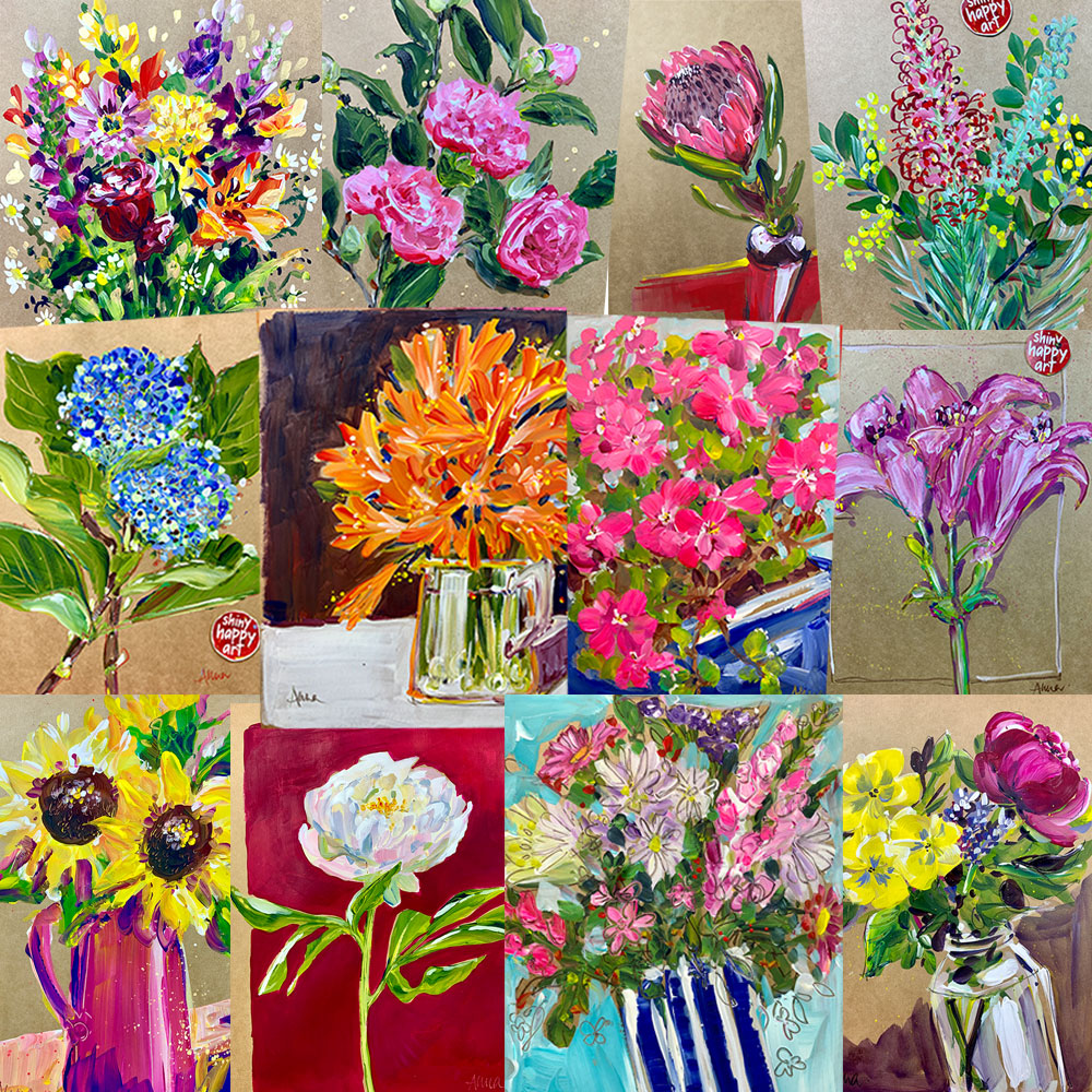 Shiny Happy Art flowers Demonstration Collection
